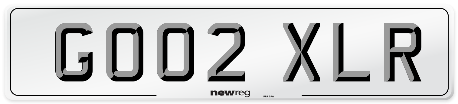 GO02 XLR Number Plate from New Reg